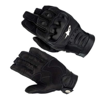 Alpinestars Alloy Leather Motorcycle Gloves -MD Black pictures