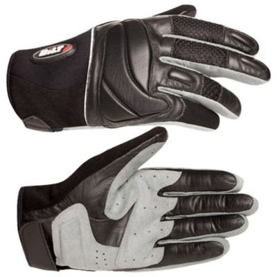 Bilt Blazer Leather/Mesh Motorcycle Gloves -MD Black/White Gray pictures