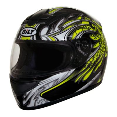 Bilt Racer Full-Face Motorcycle Helmet -XS Black/ Gunmetal pictures