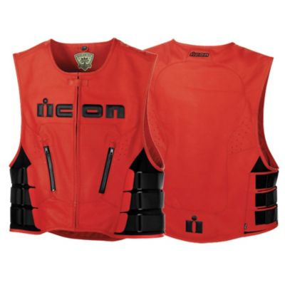 Icon Regulator Leather Motorcycle Vest -LG/XL Stealth Black pictures