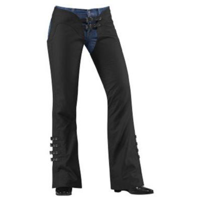 Icon Women's Hella Leather Motorcycle Chaps -LG Black pictures