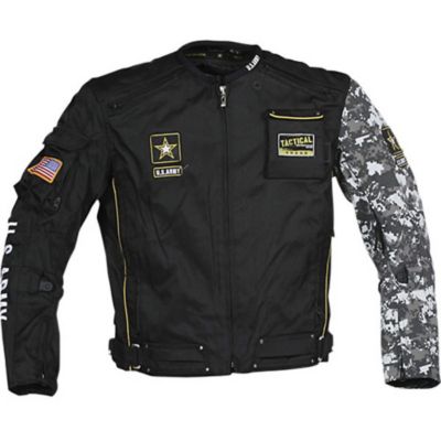 Power Trip Army Alpha Textile Motorcycle Jacket -LG Black/ Camo pictures
