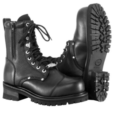 River Road Double-Zipper Field Motorcycle Boots -8.5 Black pictures