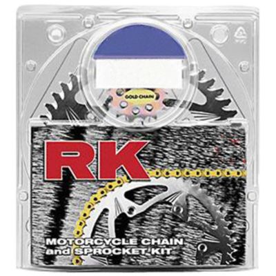 RK Racing Honda QA 520 Chain and Sprocket Kit -Black Sprocket With Gold Chain CBR929/954 00-03 pictures