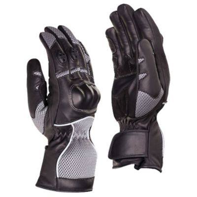 Sedici Women's Emilia Leather/Mesh Motorcycle Gloves -LG Black/Gray pictures