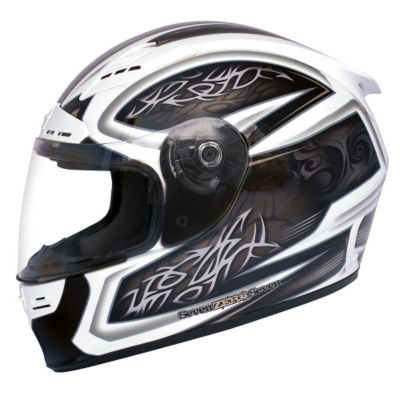 Seven Zero Seven Backlash Recoil Full-Face Motorcycle Helmet -XS Black/White pictures