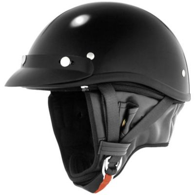 Skid LID Classic Touring Motorcycle Half Helmet -XS Flat Black pictures