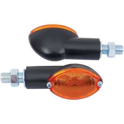 Speedmetal Micro Oval Turn Signals -All Black/ Amber pictures