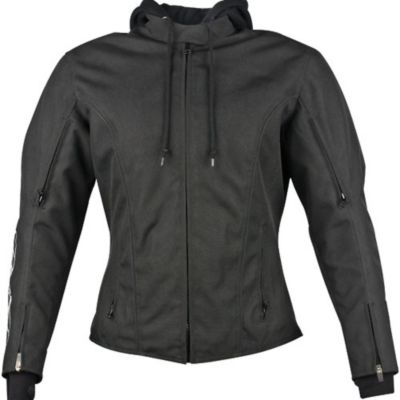 Street & Steel Women's Knockout Textile Motorcycle Jacket with Hoody -R2 Black pictures