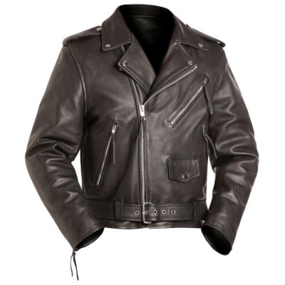 Custom Bilt Interstate Leather Motorcycle Jacket -LG Black pictures