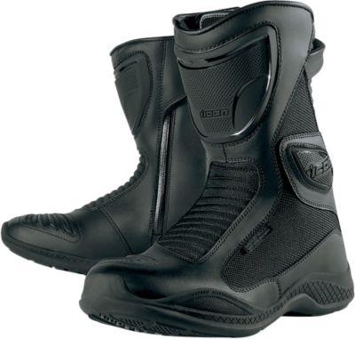 Icon Women's Reign Waterproof Motorcycle Boots -8.5 Black pictures