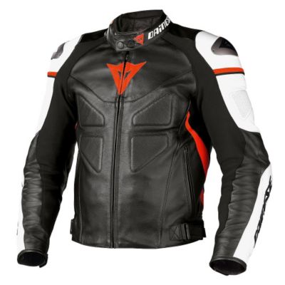 Dainese Avro Leather Motorcycle Jacket -US 48/Euro 58 Black/Red pictures