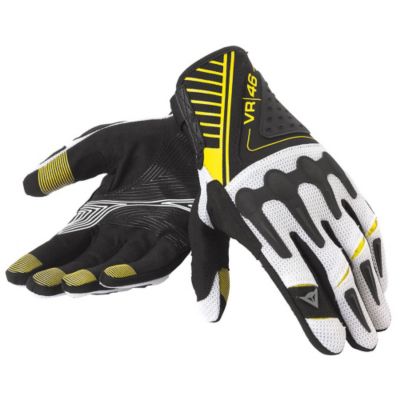 Dainese Vr46 Crosser Textile Motorcycle Gloves -XS Black/ Fluorescent Yellow pictures