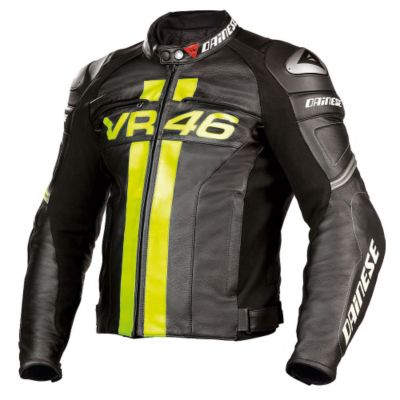 Dainese Vr46 Leather Motorcycle Jacket -US 44/Euro 54 Black/Yellow pictures