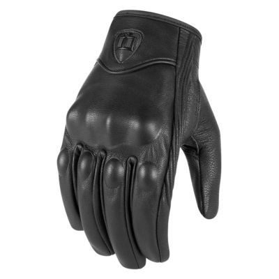 Icon Pursuit Touchscreen Leather Motorcycle Gloves -LG Stealth pictures