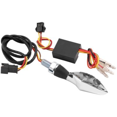 Bikemaster Mini LED Turn Signals with Resistors -Front Chrome pictures