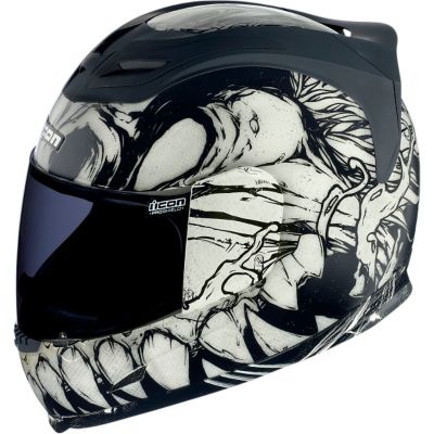 Icon Airframe Artist Series Manic Full-Face Motorcycle Helmet -SM Black/White pictures