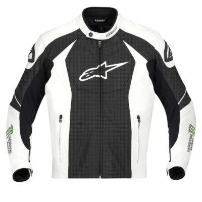 Alpinestars Gp-M Perforated Leather Motorcycle Jacket -US 48/Euro 58 Black/WhiteGreen pictures