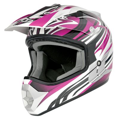 Bilt Women's Redemption Off-Road Motorcycle Helmet -MD White/ Pink pictures