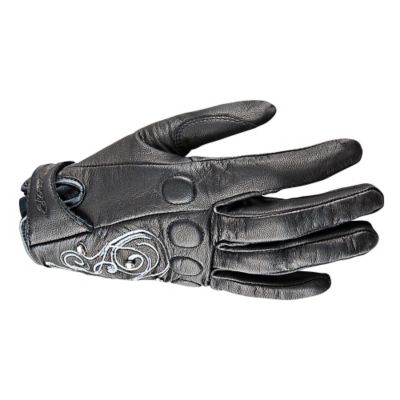 Street & Steel Women's Dark Star Leather Motorcycle Gloves -SM Black pictures