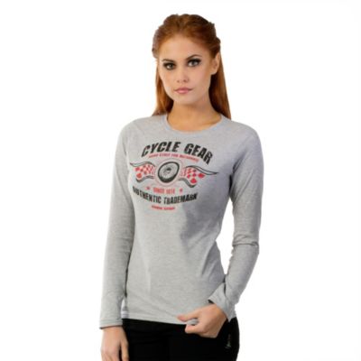 Cycle Gear Women's Vintage Long Sleeve Tee -MD Charcoal pictures