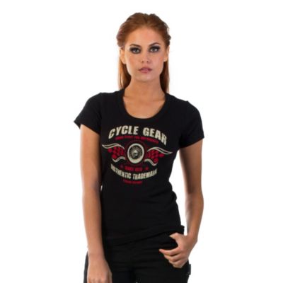 Cycle Gear Women's Vintage Short Sleeve Tee -MD Black pictures