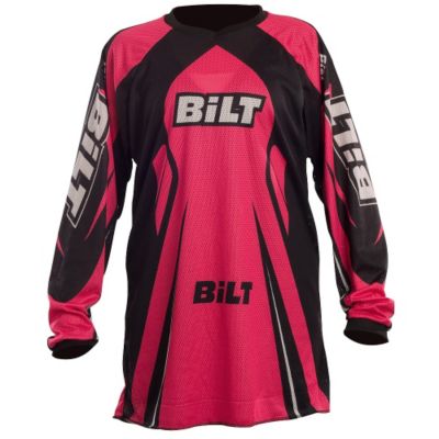 Bilt Women's Free Flow Vented Off-Road Motorcycle Jersey -LG Black/Pink pictures