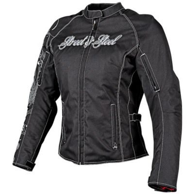 Street & Steel Women's Heart Throb Motorcycle Jacket -2XL White/ Pink pictures