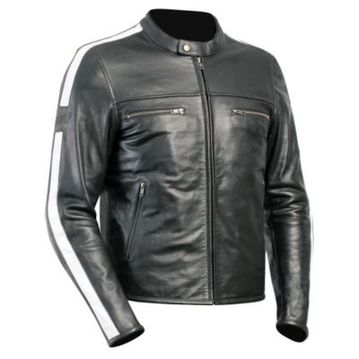 Bilt Hero Leather Motorcycle Jacket -44 Black/White pictures