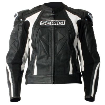 Sedici Rapido Leather Motorcycle Jacket -44 White/Red pictures