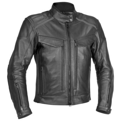 River Road Scout Leather Motorcycle Jacket -56 Black pictures