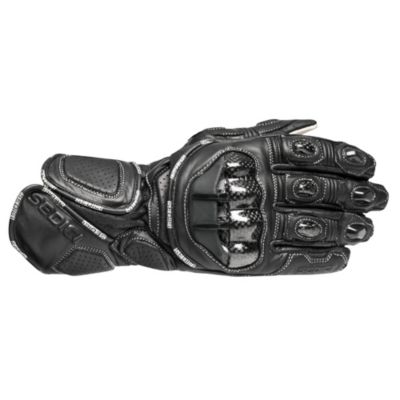 Sedici Ultimo Race Leather Motorcycle Gloves -MD White/Black pictures