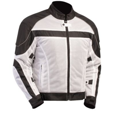 Bilt Techno Mesh Motorcycle Jacket -LG TALL White/Black pictures
