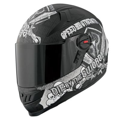 Speed AND Strength Ss1300 Live By The Sword Full-Face Motorcycle Helmet -LG Black/Red pictures