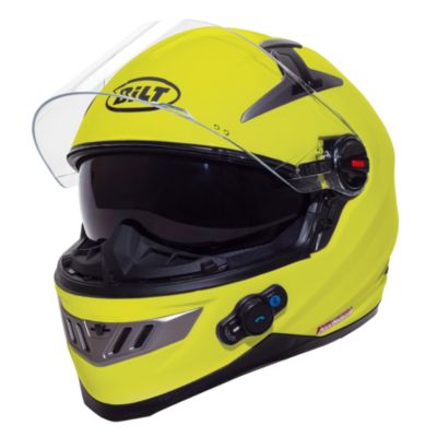 Bilt Techno Bluetooth Full-Face Motorcycle Helmet -LG White pictures
