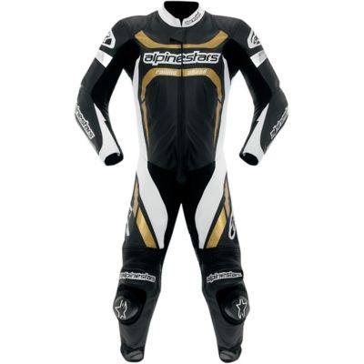 Alpinestars Motegi One-Piece Leather Suit -US 40/Euro 50 Black/White Yellow pictures