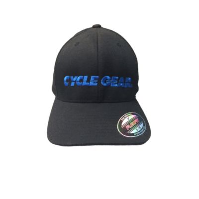 Cycle Gear Round-Bill Flex Fit Hat -SM/MD Black pictures