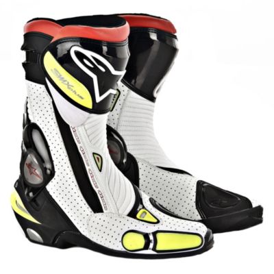 Alpinestars 2013 S-Mx Plus Vented Race Leather Motorcycle Boots -47 Black/White Yellow pictures