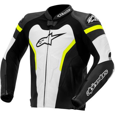 Alpinestars 2014 GP Pro Leather Motorcycle Jacket -US 48/Euro 58 Black/White Yellow pictures