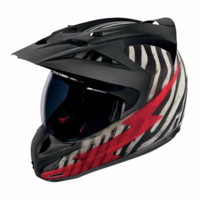 Icon Variant Big Game Full-Face Motorcycle Helmet -LG Black/Red/ White pictures
