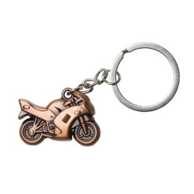 Wheelies Metal Sport Bike Keychain -All Copper pictures