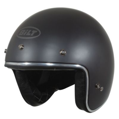 Custom Bilt Vintage Jet Solid Open-Face Motorcycle Helmet -MD Black pictures