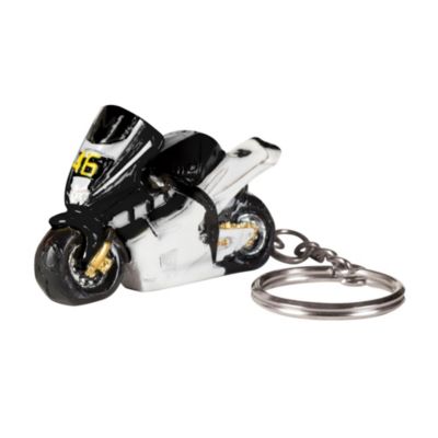 Wheelies Resin Sport Bike Keychain -All Black/White pictures
