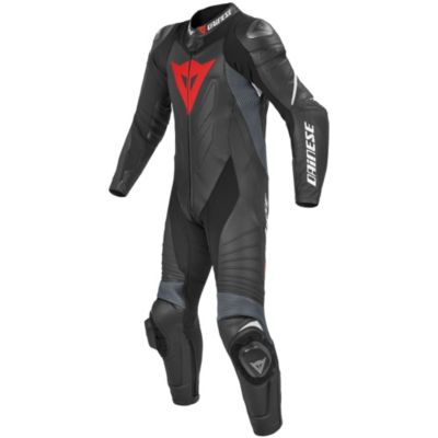 Dainese Laguna Seca Evo One-Piece Perforated Leather Motorcycle Suit -US 42/Euro 52 Black/Anthracite/White pictures