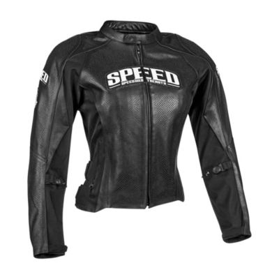 Speed AND Strength Women's Throttle Body Leather Motorcycle Jacket -LG Black pictures