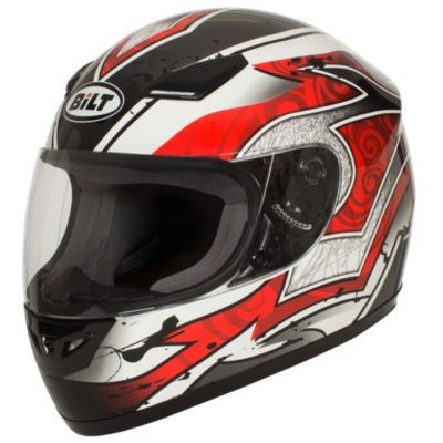 Bilt Legacy Full-Face Motorcycle Helmet -LG White/Red pictures