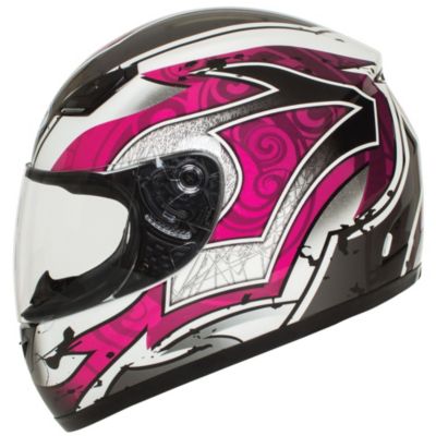 Bilt Women's Legacy Full-Face Motorcycle Helmet -MD White/ Pink pictures