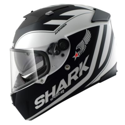 Shark Speed-R Avenger Full-Face Motorcycle Helmet -LG MatteWhiteBlack pictures