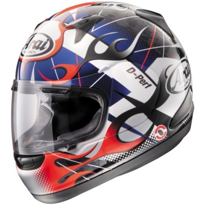 Arai Rx-Q Flame Full-Face Motorcycle Helmet -XL Blue/White/Orange/Black pictures