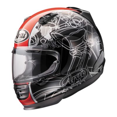 Arai Defiant Chopper Full-Face Motorcycle Helmet -SM Black/Red pictures